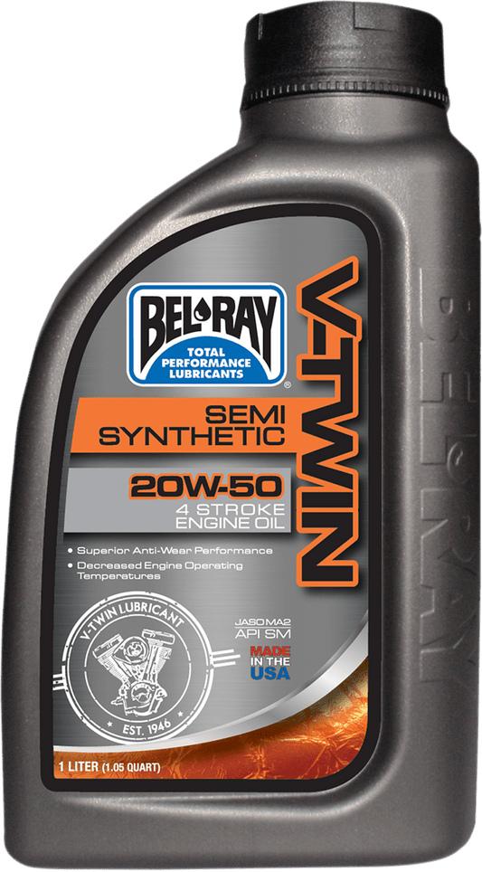 BEL-RAY V Twin Semi Synthetic Oil 20W-50 1Qt 96910-BT1 - Kelly Motorsports