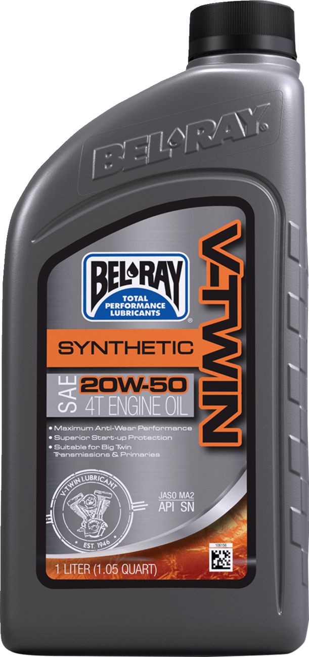 BEL-RAY V-Twin Synthetic Oil 20W-50 - 1 Quart (Part #303133150160) - Kelly Motorsports