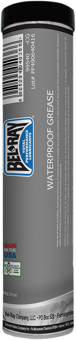 BEL-RAY Waterproof Grease 14 oz. Cartridge Part #301293150235 for Bearings and Bushings - Kelly Motorsports