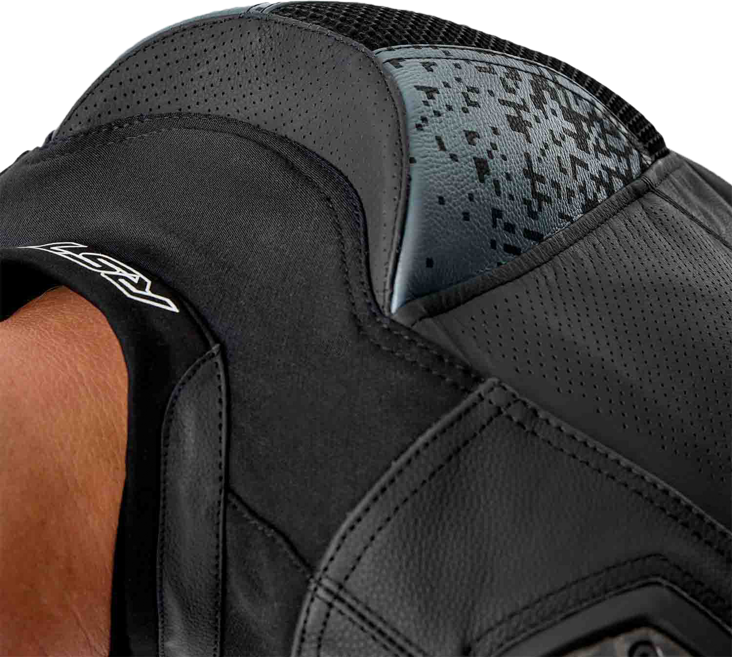 RST Ps Supersport K D3O Leather Motorcycle Jacket – Grey/Black, Size Small