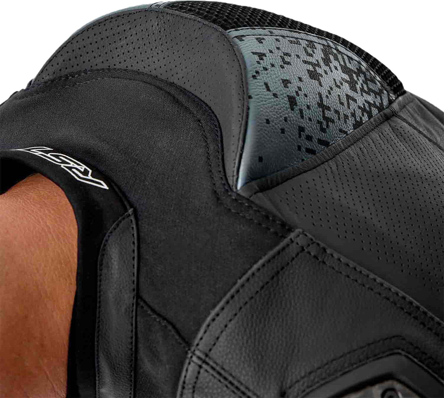 RST Ps Supersport K D3O Leather Motorcycle Jacket – Grey/Black, Size Small