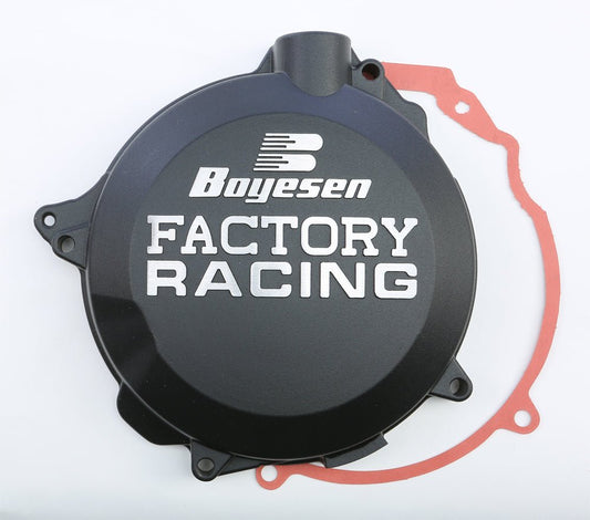 Boyesen Factory Racing Clutch Cover Black for Husqvarna TC and TE 125, KTM 200 XC Models - Part CC-41B - Kelly Motorsports