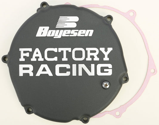 Boyesen Factory Racing Clutch Cover Black for Kawasaki KX250 (1993-2002) - Part No. CC-12B - Kelly Motorsports