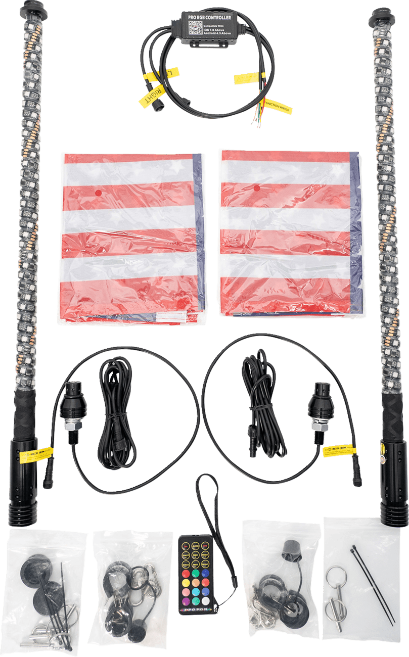 BRITE-LITES 2-Foot Whip Light Kit with Quick Connect - Model BL-WPSKIT2 - Kelly Motorsports