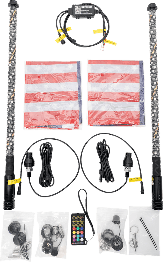 BRITE-LITES 2-Foot Whip Light Kit with Quick Connect - Model BL-WPSKIT2 - Kelly Motorsports
