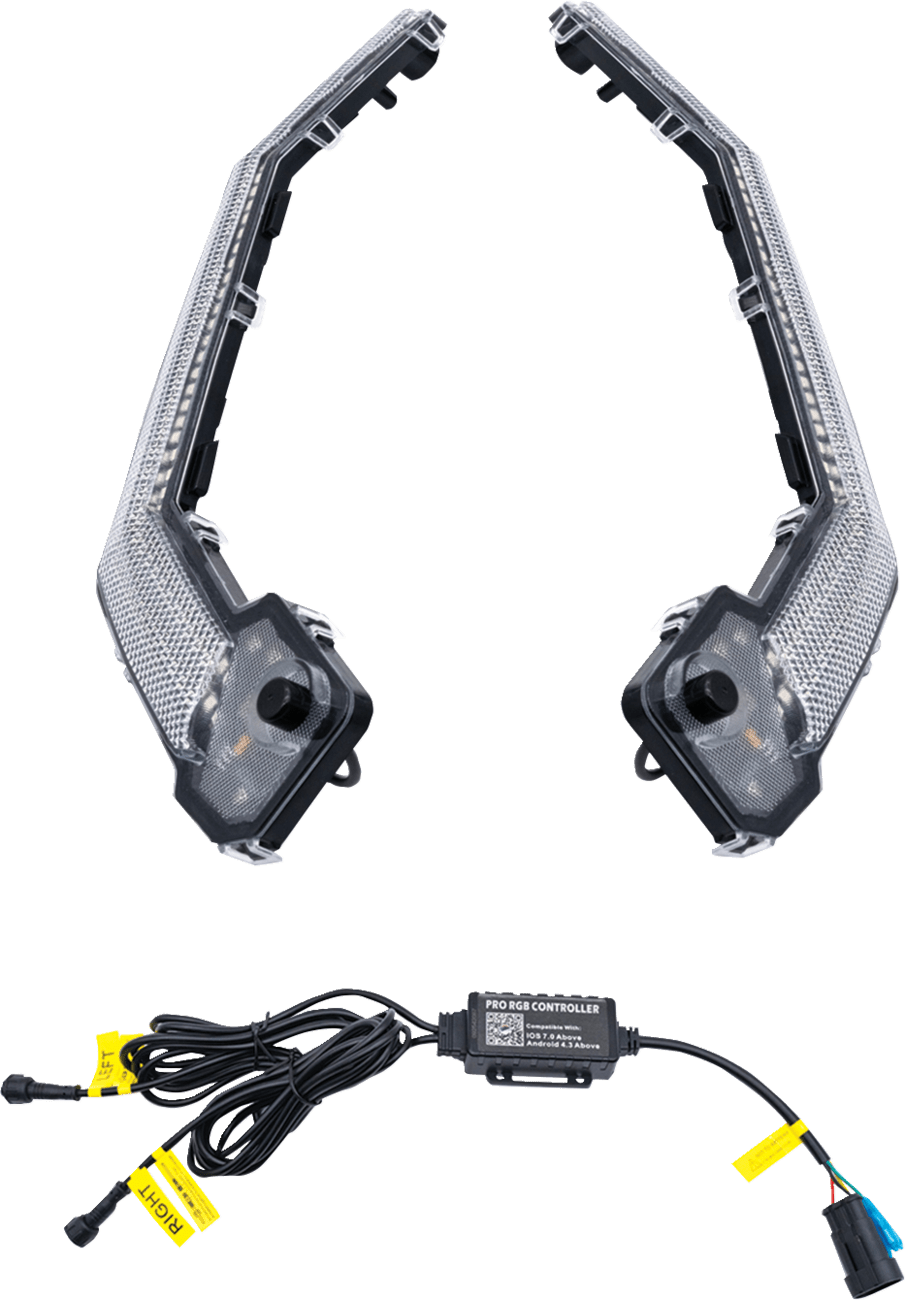 BRITE-LITES Fang Lights X3 (Part Number: BL-X3FG) – RGB Bluetooth Remote & Turn Signal Compatibility - Kelly Motorsports