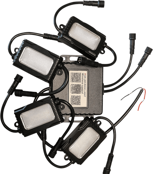 Brite-Lites LED Rock Light Kit BL-RGBROCK2.4 with Color Changing RGB Modules and Bluetooth Control - Kelly Motorsports