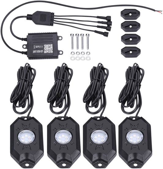 BRITE-LITES LED Rock Light Kit RGB with Bluetooth Model BL-RGBROCK4 - Kelly Motorsports
