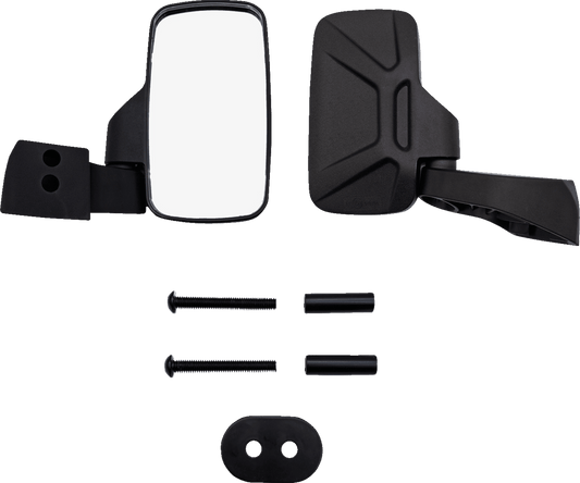 BRITE-LITES Side View Mirror Pair Wide View Universal Black - Kelly Motorsports