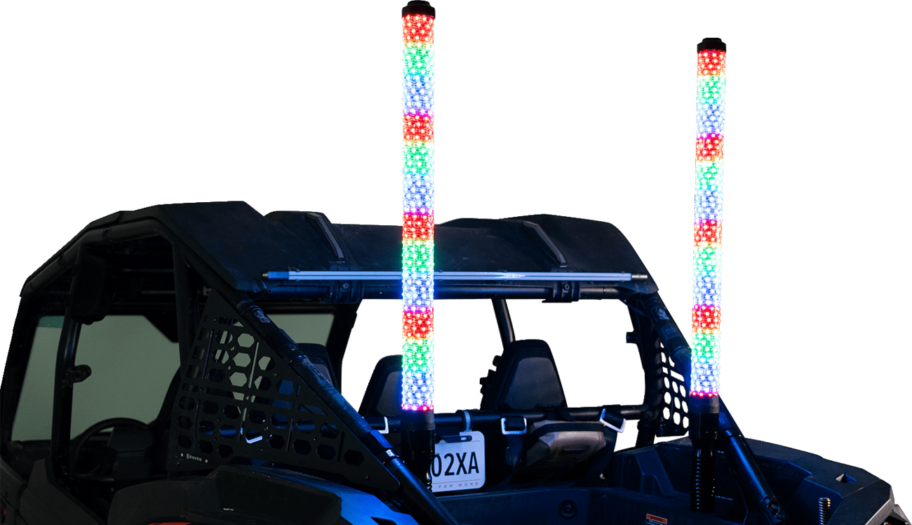 BRITE-LITES Super Chunk 3' Whip Light Pair with Bluetooth Music Sync and Smartphone Control - Part BL-WPCKIT3 - Kelly Motorsports