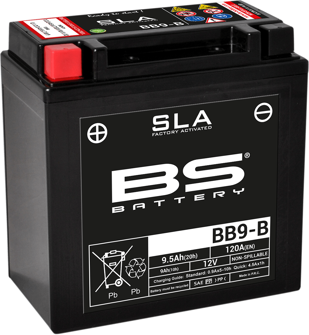 BS BATTERY BB9-B (YB) 300675 Absorbed Glass Mat (AGM) Maintenance-Free Battery - Kelly Motorsports