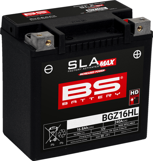 BS BATTERY BGZ16HL (GYZ) 300932 Maintenance-Free Sealed AGM Battery - Kelly Motorsports