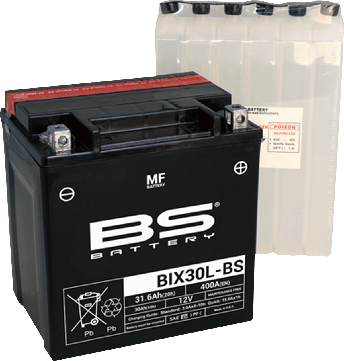 BS BATTERY BIX30L-BS (YIX) 300753 Maintenance-Free Deep Cycle Battery - Kelly Motorsports