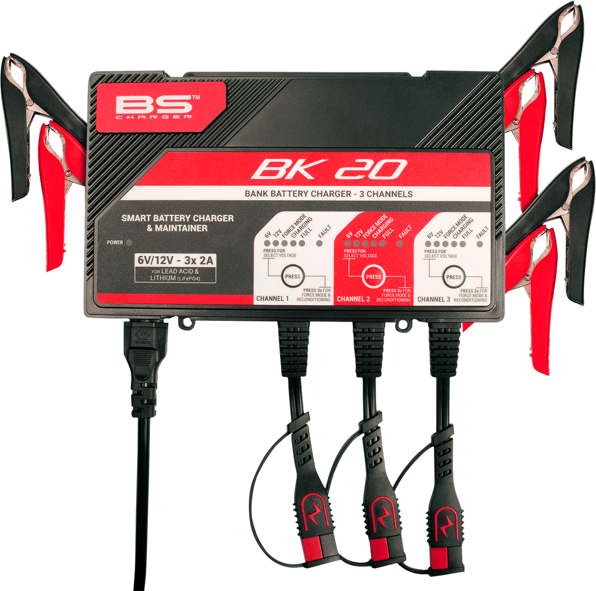 BS Battery BK20 700554 Battery Charger and Maintainer for 6V and 12V Lead Acid and Lithium Batteries - Kelly Motorsports