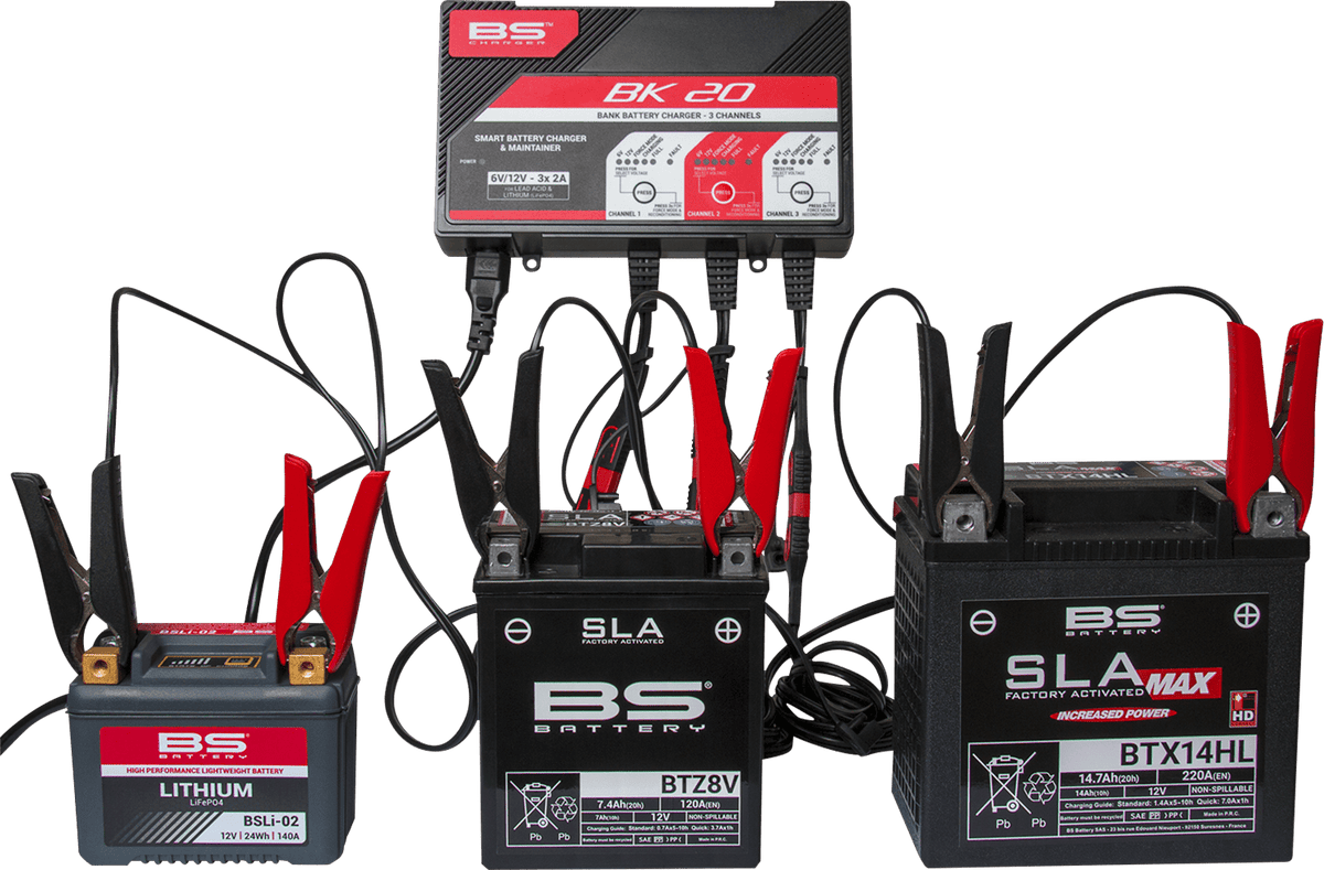 BS Battery BK20 700554 Battery Charger and Maintainer for 6V and 12V Lead Acid and Lithium Batteries - Kelly Motorsports