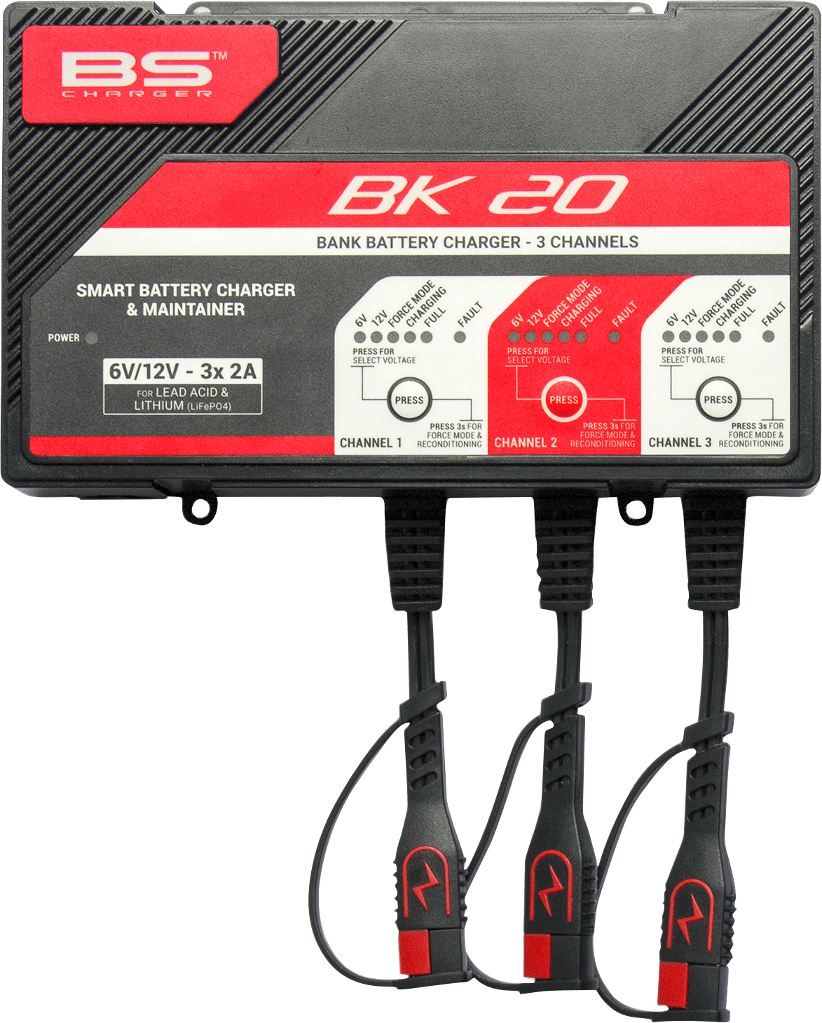 BS Battery BK20 700554 Battery Charger and Maintainer for 6V and 12V Lead Acid and Lithium Batteries - Kelly Motorsports