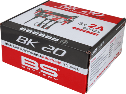 BS Battery BK20 700554 Battery Charger and Maintainer for 6V and 12V Lead Acid and Lithium Batteries - Kelly Motorsports