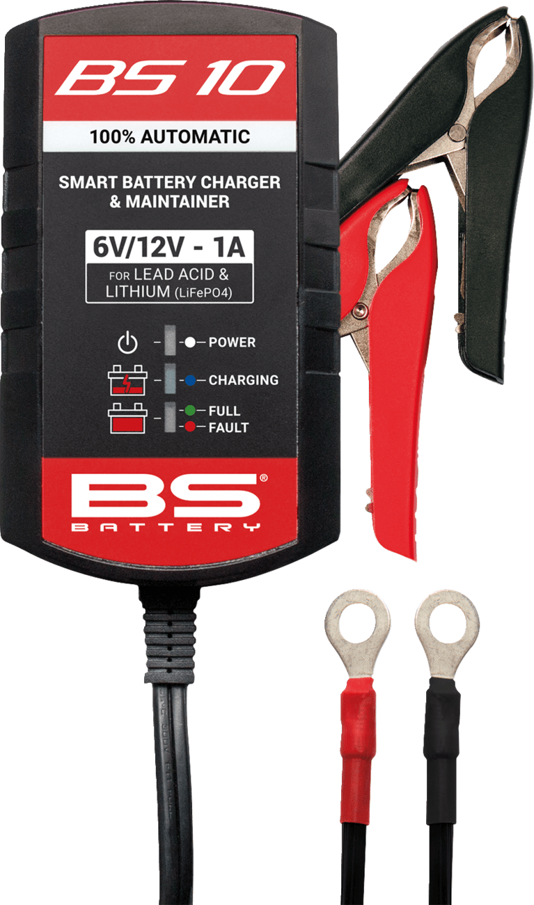 BS Battery BS 10 Battery Charger and Maintainer for 6V and 12V Lead Acid and Lithium Batteries – 1 Amp - Kelly Motorsports