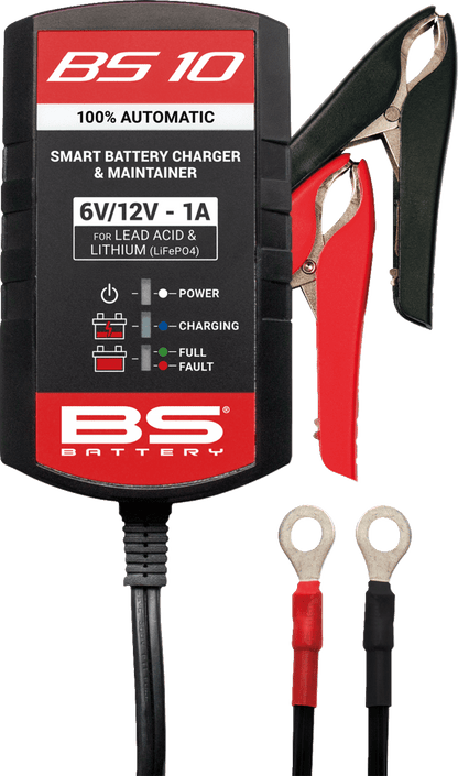 BS Battery BS 10 Battery Charger and Maintainer for 6V and 12V Lead Acid and Lithium Batteries – 1 Amp - Kelly Motorsports