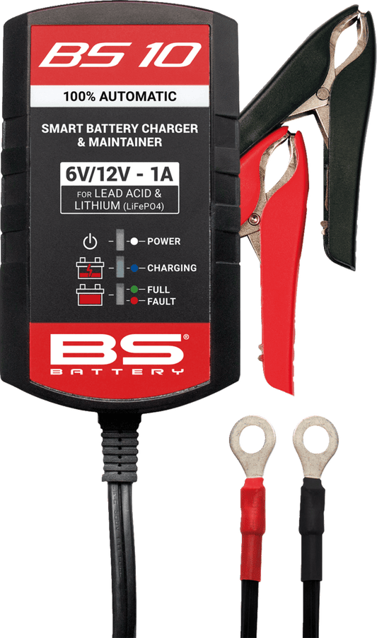 BS Battery BS 10 Battery Charger and Maintainer for 6V and 12V Lead Acid and Lithium Batteries – 1 Amp - Kelly Motorsports