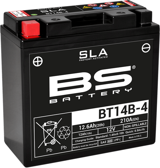 BS BATTERY BT14B-4 (YT) 300644 AGM Sealed Lead-Acid Battery for Reliable Power - Kelly Motorsports