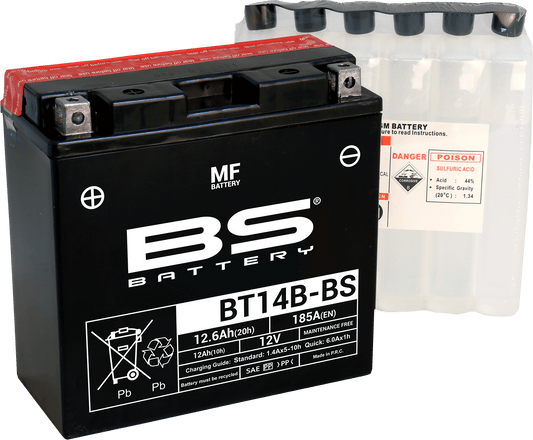 BS Battery BT14B-BS (YT) Deep Cycle Maintenance-Free Battery - Model 300629 - Kelly Motorsports