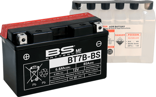 BS BATTERY BT7B-BS (YT) 300626 Maintenance-Free Battery for Cold Weather Applications - Kelly Motorsports