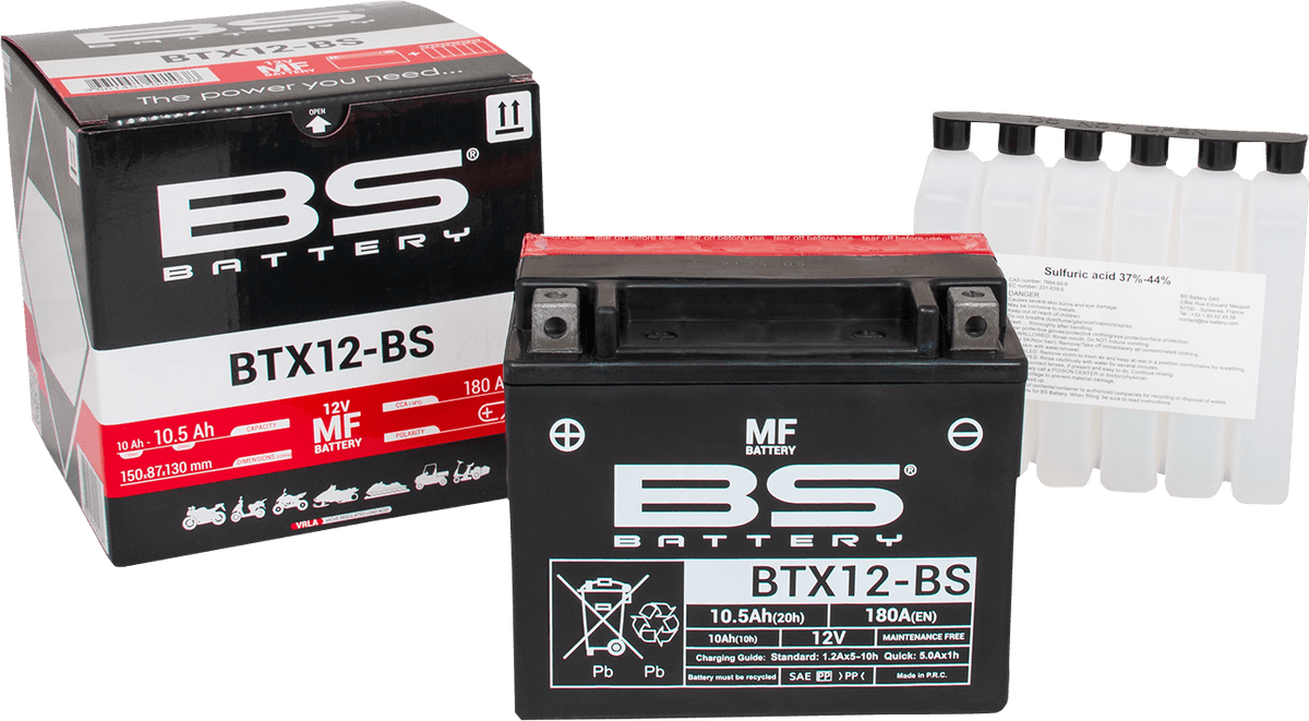 BS Battery BTX12-BS (YTX) 300603 Maintenance-Free Marine Battery - Kelly Motorsports