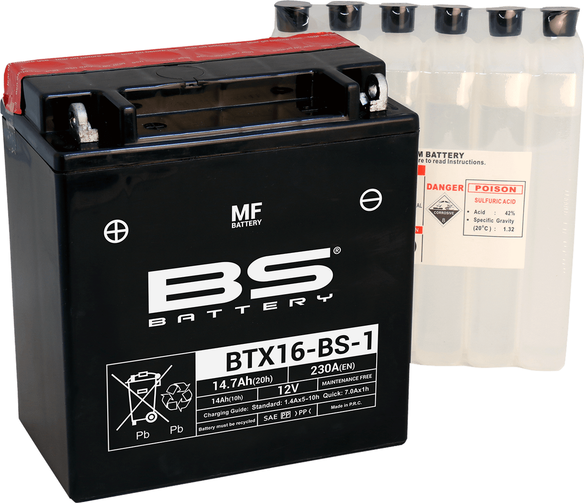 BS BATTERY BTX16-BS-1 (YTX) 300623 Maintenance-Free Sealed Battery - Kelly Motorsports