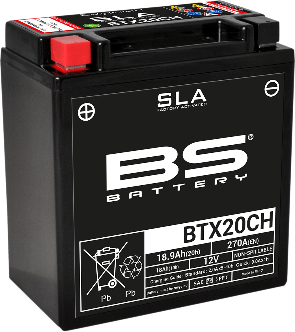 BS BATTERY BTX20CH (YTX) Absorbed Glass Mat Maintenance-Free Marine Battery - Kelly Motorsports
