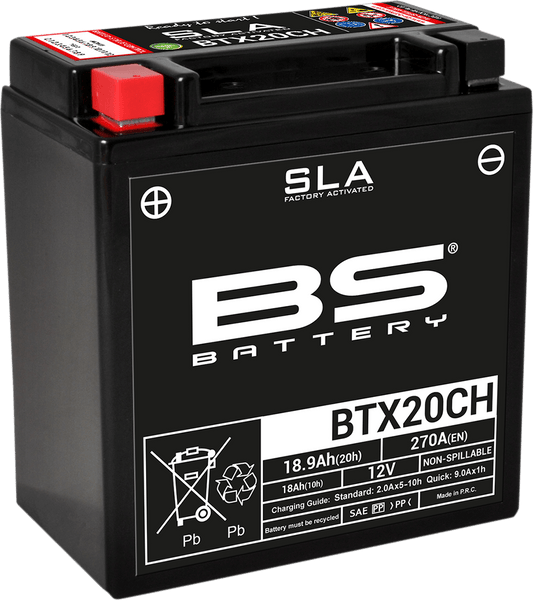 BS BATTERY BTX20CH (YTX) Absorbed Glass Mat Maintenance-Free Marine Battery - Kelly Motorsports