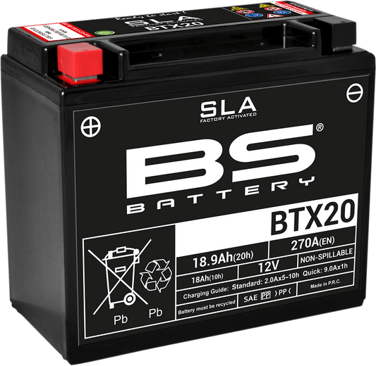 BS Battery BTX20H (YTX) 300688 Absorbed Glass Mat (AGM) Motorcycle Battery - Kelly Motorsports