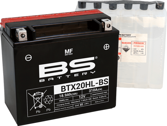 BS Battery BTX20HL-BS (YTX) Maintenance-Free Motorcycle Battery - Part 300614 - Kelly Motorsports