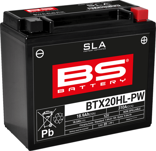BS BATTERY BTX20HL-PW (YTX) 300920 Absorbed Glass Mat AGM Motorcycle Battery - Kelly Motorsports