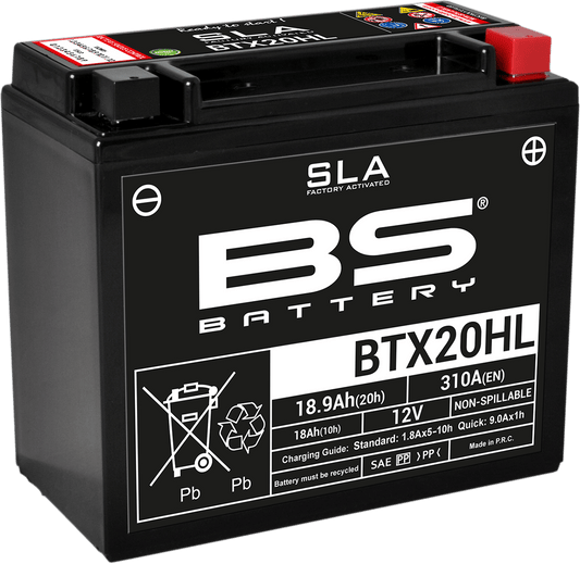 BS BATTERY BTX20HL (YTX) 300689 Absorbed Glass Mat (AGM) Motorcycle Battery - Kelly Motorsports