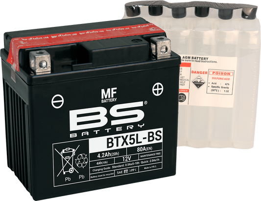 BS Battery BTX5L-BS (YTX) Maintenance-Free Sealed Deep Cycle Battery - Part 300618 - Kelly Motorsports