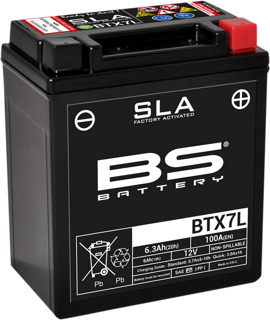 BS BATTERY BTX7L (YTX) AGM Motorcycle Battery - Model 300673 - Kelly Motorsports