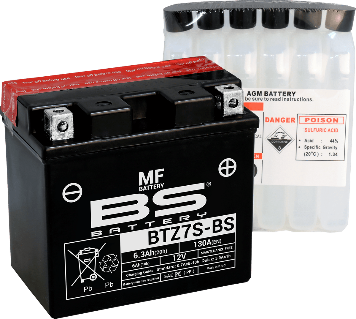 BS Battery BTZ7S-BS (YTZ) 300695 Maintenance-Free Motorcycle Battery - Kelly Motorsports
