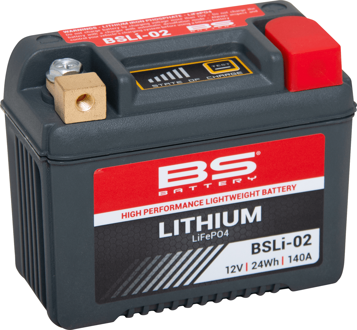 BS BATTERY Lithium Battery BSLi-02 360102 – 12.8V 5Ah Plug-and-Play Power Solution - Kelly Motorsports