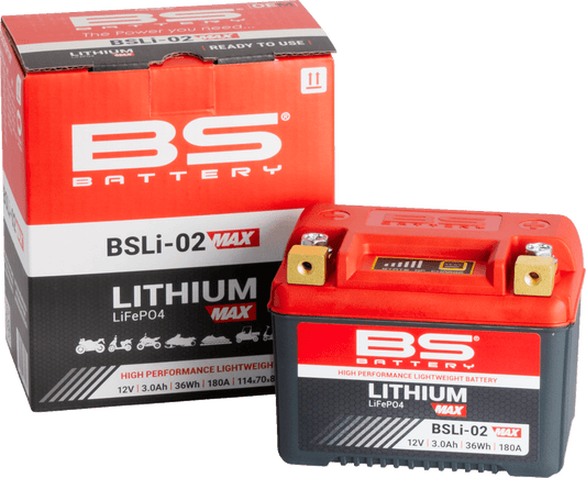 BS BATTERY Lithium Battery BSLi-02 Max 360115 for Reliable Power and Long Cycle Life - Kelly Motorsports
