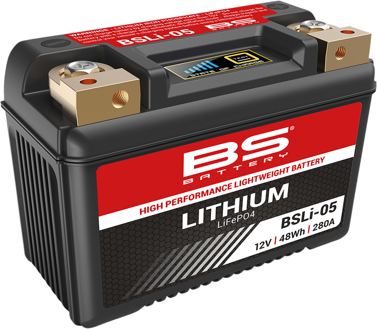 BS BATTERY Lithium Battery BSLi-05 360105 – 12.8V 5Ah Plug-and-Play Power Solution - Kelly Motorsports