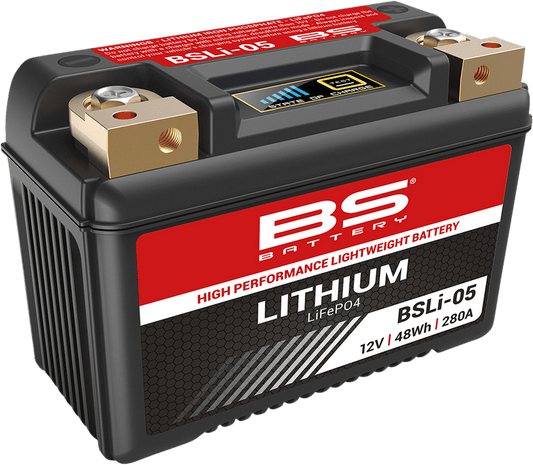 BS BATTERY Lithium Battery BSLi-05 360105 – 12.8V 5Ah Plug-and-Play Power Solution - Kelly Motorsports