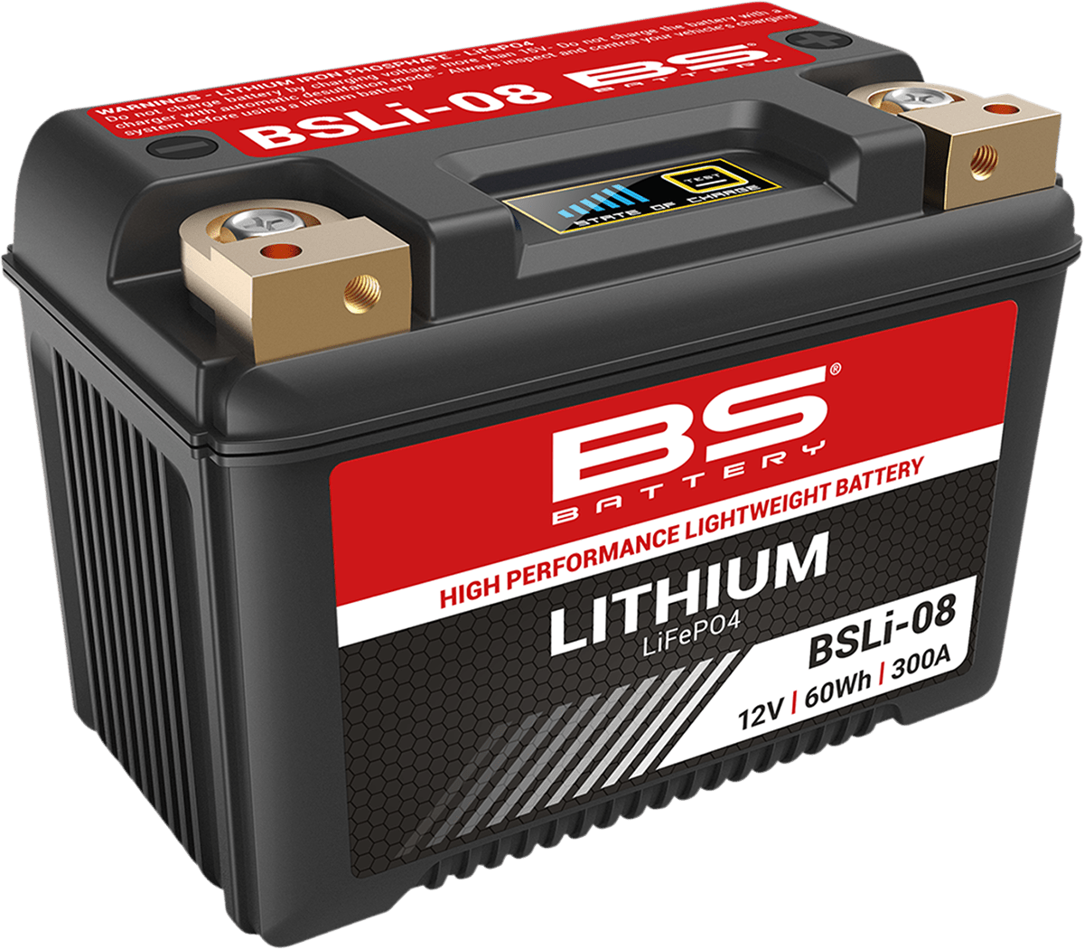 BS BATTERY Lithium Battery BSLi-08 360108 – 12.8V 5Ah Plug-and-Play Power Source - Kelly Motorsports