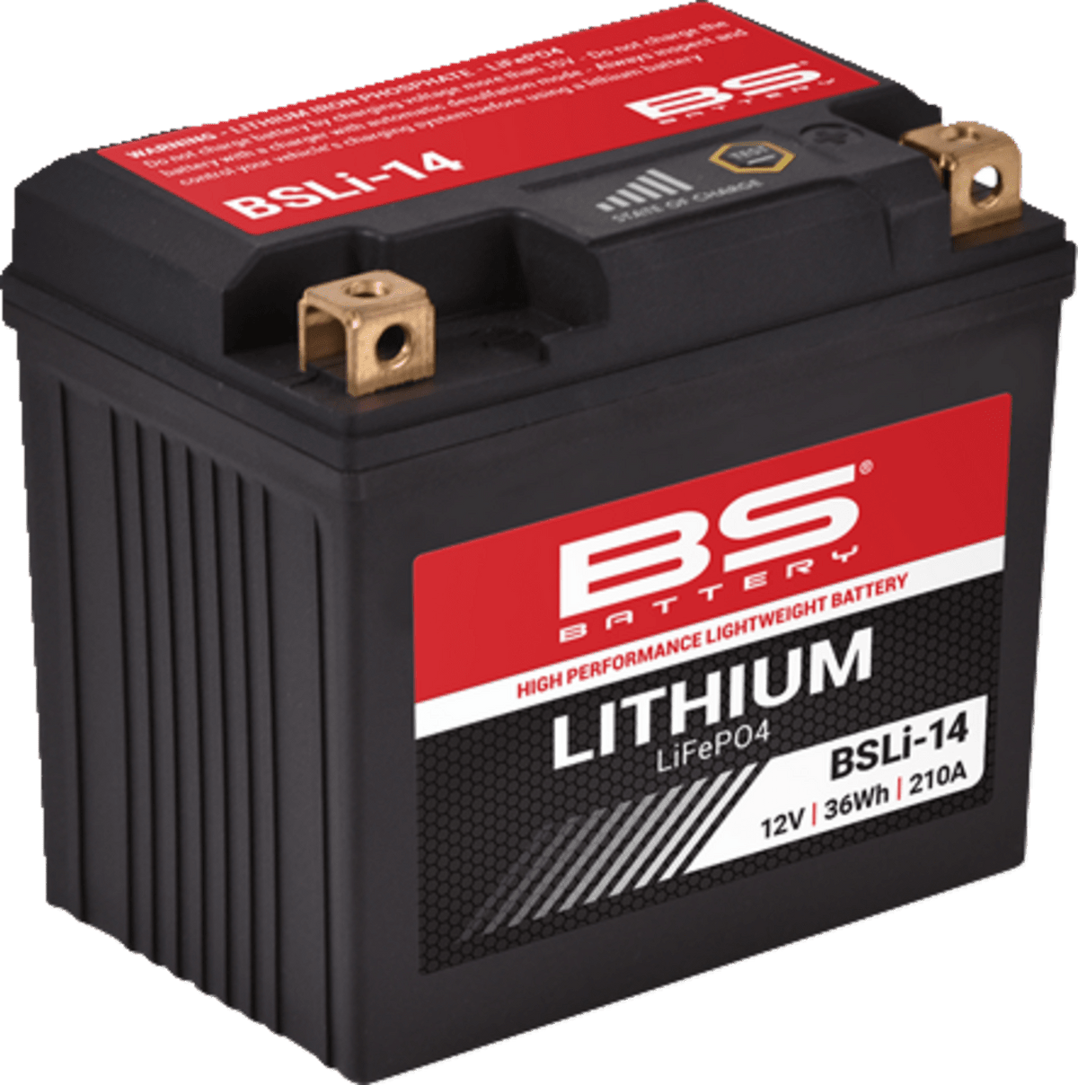 BS BATTERY Lithium Battery BSLi-14 360114 - 12.8V 5Ah Plug-and-Play Power Solution - Kelly Motorsports