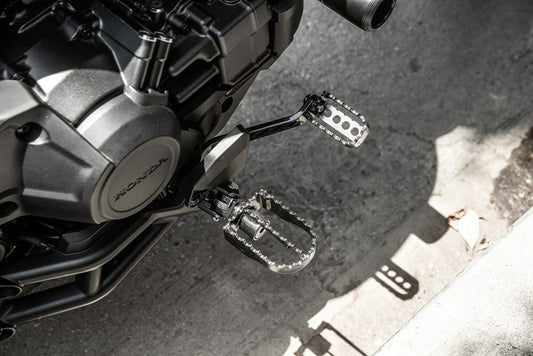 Burly Brand B13 - 1200B MX Style Foot Pegs for Honda Rebel 1100, Black - Kelly Motorsports