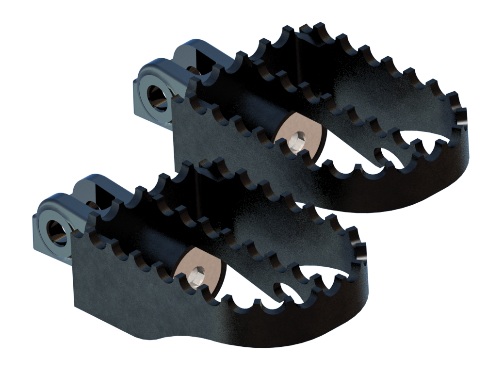 Burly Brand B13 - 1201B MX Style Passenger Foot Pegs for Honda Rebel 1100 - Kelly Motorsports