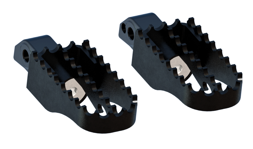 Burly Brand B13 - 1201B MX Style Passenger Foot Pegs for Honda Rebel 1100 - Kelly Motorsports