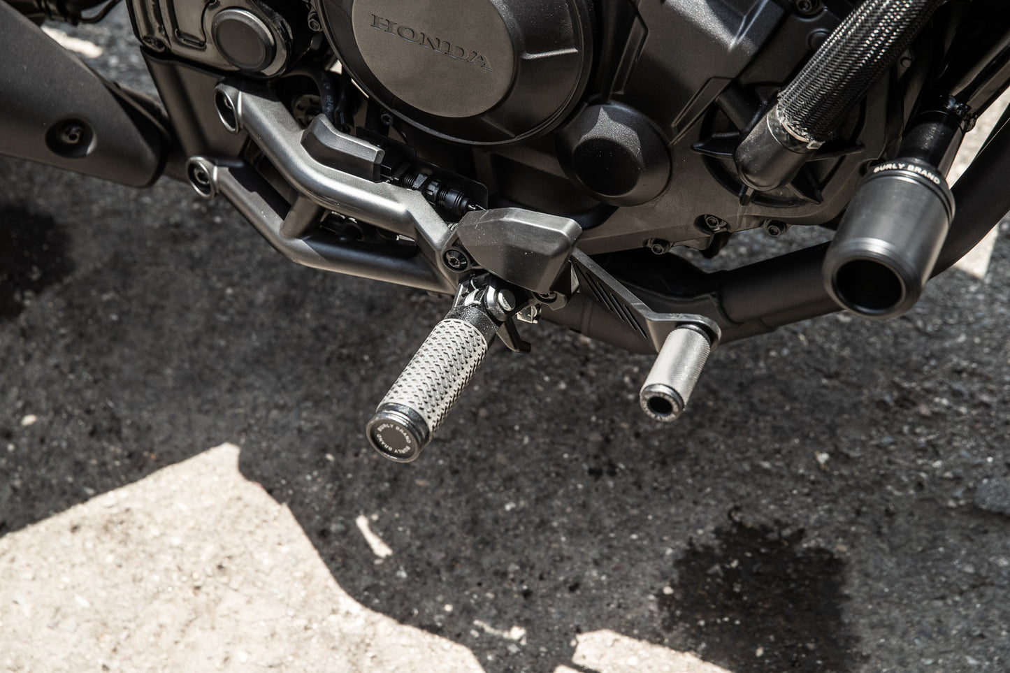 Burly Brand Slash Cut Foot Pegs for Honda CMX1100 Rebel 1100 - Black - Kelly Motorsports