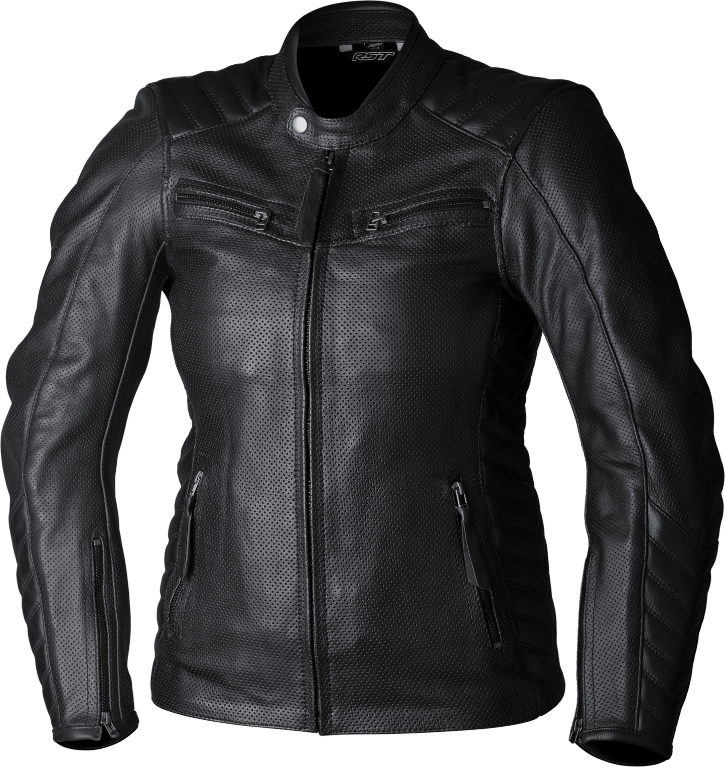 RST Ladies Roadster Air CE Leather Jacket in Black – Comfortable and Breathable for Warm Weather