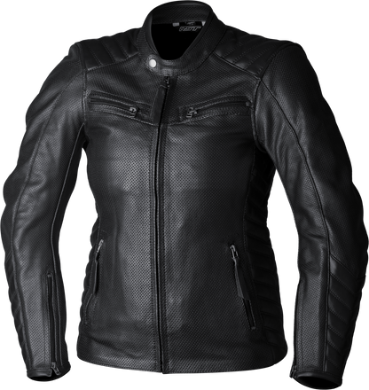 RST Ladies Roadster Air CE Leather Jacket in Black – Comfortable and Breathable for Warm Weather